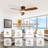 52'' 3-Blade Sand Nickle Modern Celling Fan With Led Light and Remote Control-1793707482