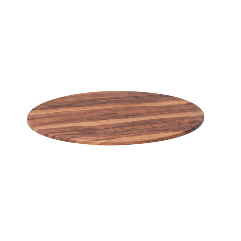 Plateau de table moulé à compression, bois de rose indien, Brun, rond 27,5 po