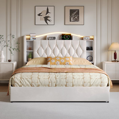 Solid Wood Ottoman Storage Bed
