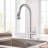Kitchen Faucets With Pull Down Sprayer, Brushed Nickel, High Arc Single Handle Classic Stainless Steel Sink Faucet 1 Hole, Suitable For Farmhouse Camper Laundry Rv Bar