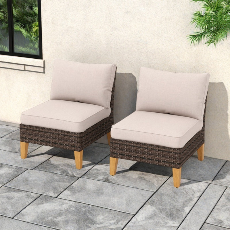 Chaise de patio avec coussins Ethin