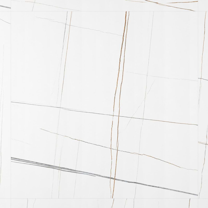 Minera 48X48 Marble Look Polished Porcelain Tile, Blanco White