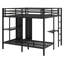 Lit superposé en métal avec garde-robe et bureau pliable