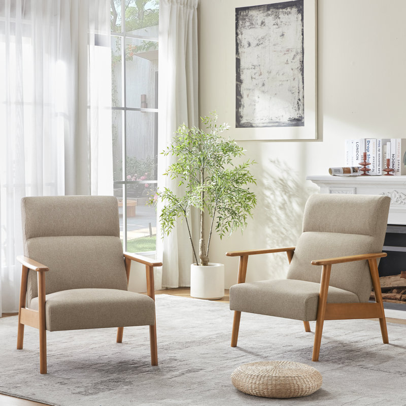Upholstered Armchair, Khaki