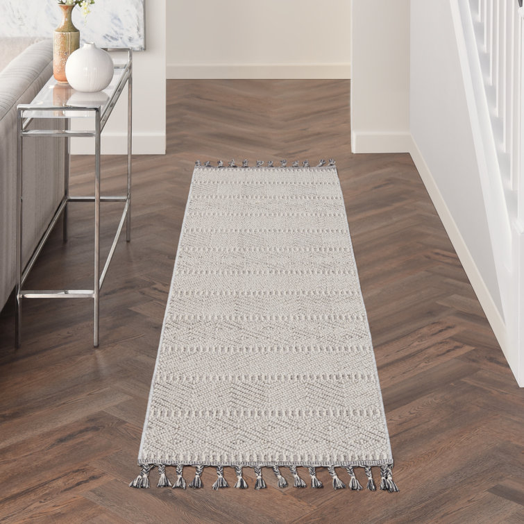 Tapis géométrique ivoire / gris Janto