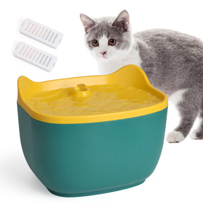 Fontaine d'eau ultra-silencieuse pour animaux de compagnie - bol d'eau grande capacité pour chat et chien de 2,5 L avec 2 filtres, alimenté par USB, sans BPA, pompe à faible bruit (25dB)