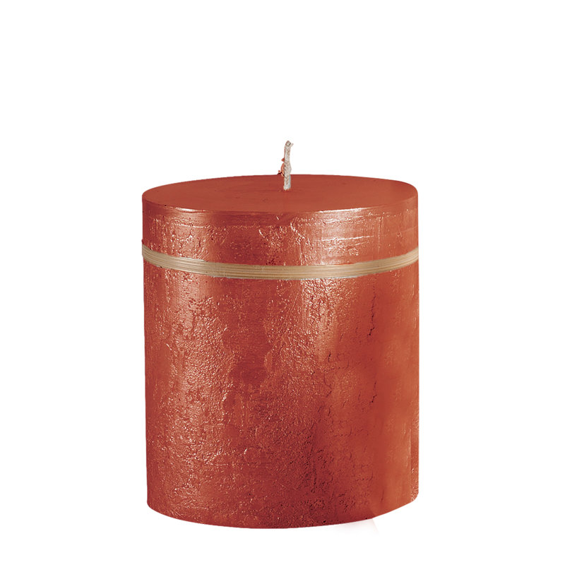 Bougie pilier non parfumée Ritz, Rouge, H 4,5 po x l 3,75 po x P 3,75 po