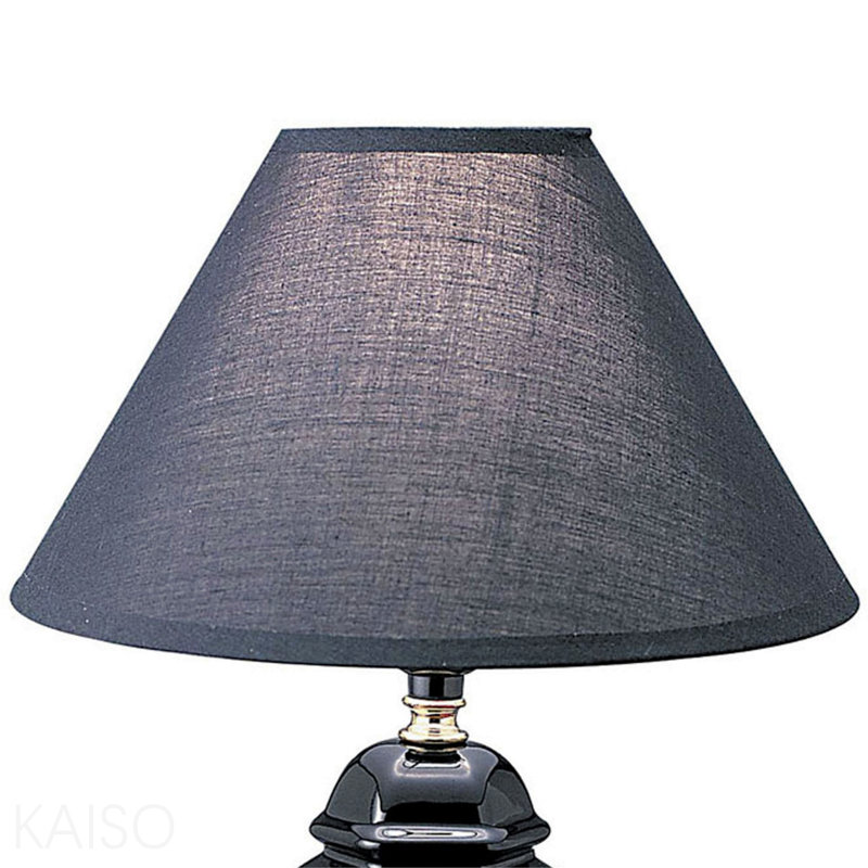 Lampe de table haute 13 po en céramique, en forme d'urne avec finition noire, abat-jour en lin