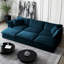 Ensemble de canapé modulaire en forme de U 6 places avec 3 repose-pieds - Canapé modulaire réversible en chenille avec assise profonde, 5 coussins et revêtement ultra doux, configuration de mobilier de salon flexible-1154098773