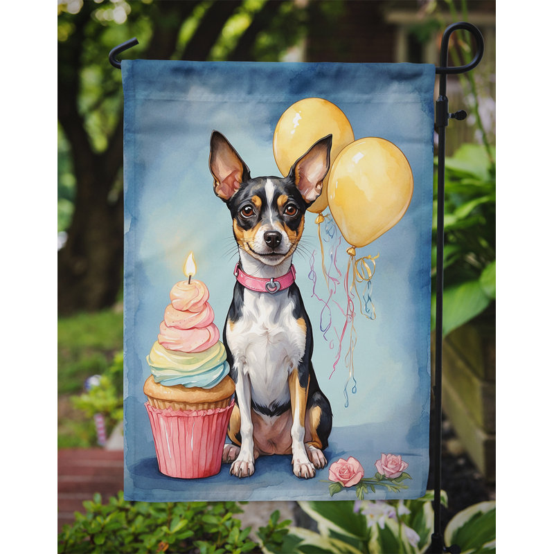 Drapeau de jardin «Happy Birthday», Terrier de rat