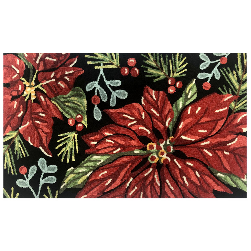 Poinsettia noir sans lurex, taille 24 po x 36 po, L 24 po x L 36 po