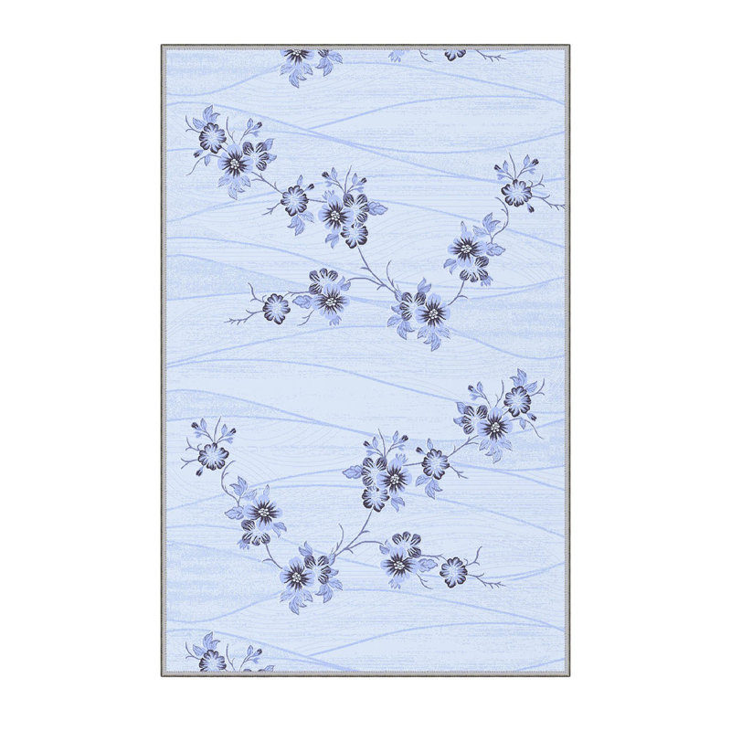 Tapis de couloir élégant, 2,6 x 6,6 pieds, 100% polyester, hauteur des poils de 0,3 po | Pois antibactérien et antidérapant en feutre de PVC | Impression numérique 3D, lavable à la machine, idéale pour les vestibules et les espaces de vie