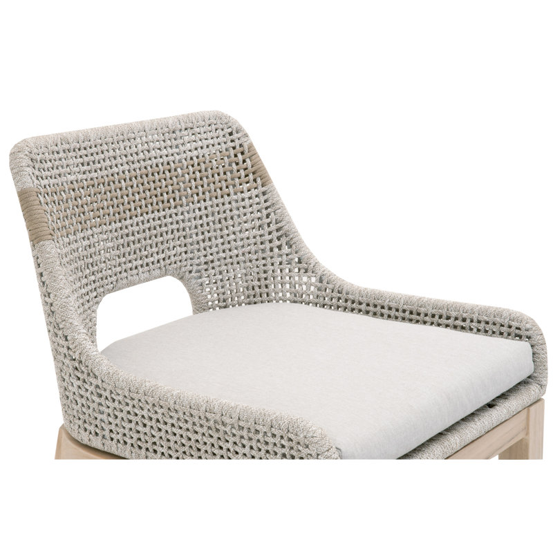 Bowker Flat Rope Outdoor 26'' Counter Stool with Cushion, Pumice Grey