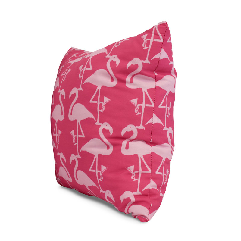 Palm Beach Flamingo Square Pillow Cover & Insert, Pink/Light Pink, 20" x 20"