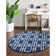 Glam Navy Blue Silver Area Rug