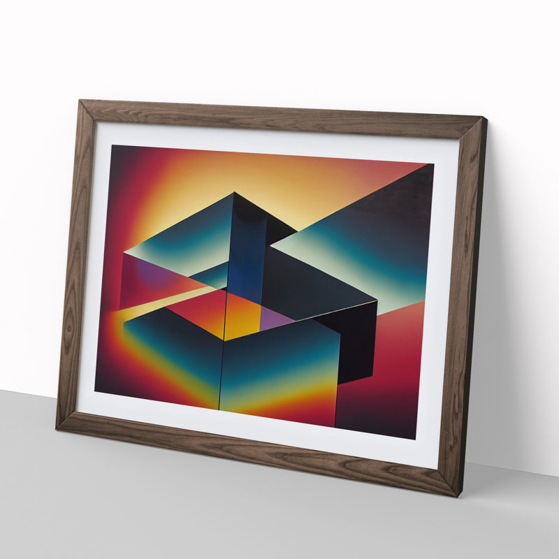 The Engaging Modern Abstract 1 Piece Single Picture Frame Wall Art, 46cm H x 64cm W, Walnut