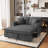 Chenille Chaise Lounge Sofa Bed With Removable Cushion-1238241482