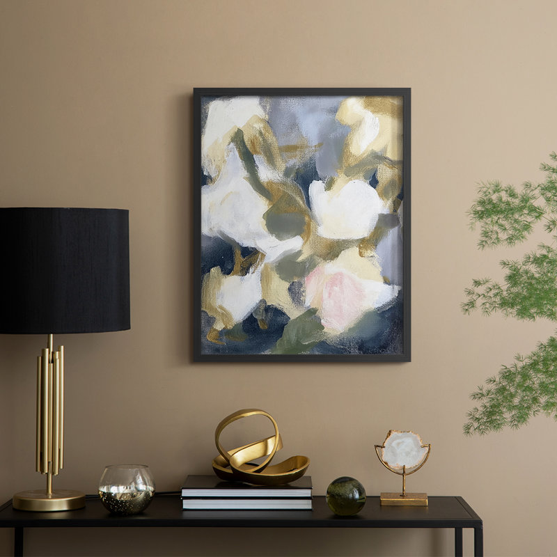 FLORAL Series DCLIII  -Premium Framed Print -Ready to Hang - No Nails Required, Black, 11" H x 9" W