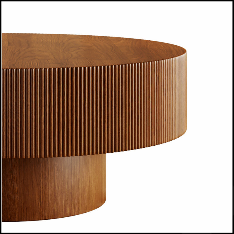 Table basse élégante Elegant Easy, 13.7" H x 31.5" W x 31.5" D, Brun / Noyer