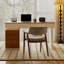 Nut-brown + Cream-white Rectangular Manufactured Wood with 2 drawers Desk-109788895