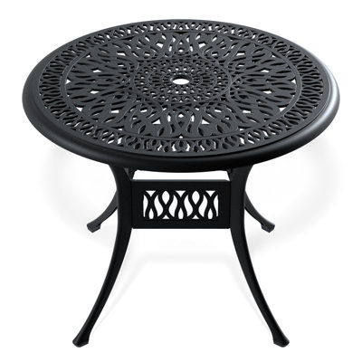 Cast Aluminum Patio Table, 36.41" - Coating, Cozy Outdoor Space Dining 36.41-Inch Cushions, Frame