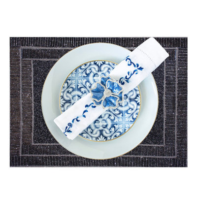 Blue Rectangle Shine Placemats