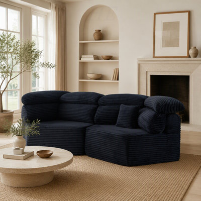 Fauteuil lounge monoplace moderne de 135 cm (53 po), canapé modulable avec coussin enveloppant, ambiance détente et confort, design pentagonal pour de multiples usages