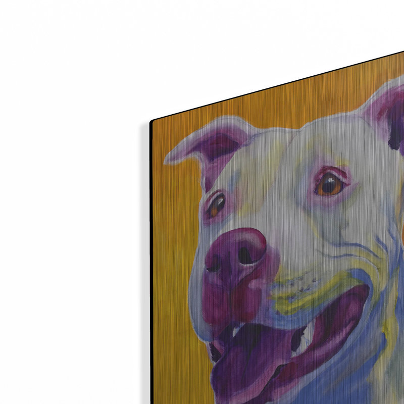 Red Barrel Studio «Pit Bull - Honey» par Dawg Painter, art mural en métal, H 24 po x l 16 po