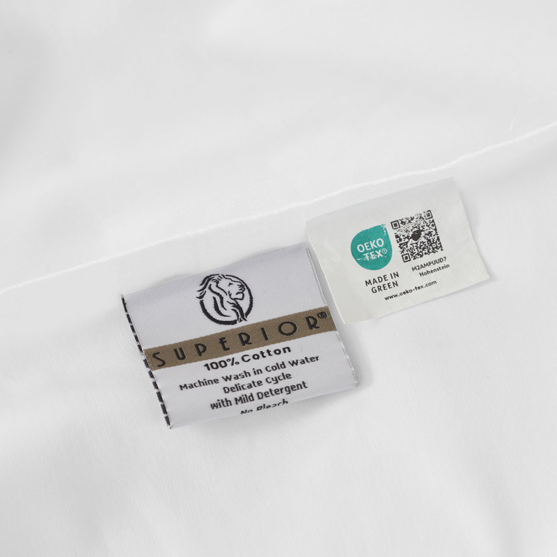Ensemble de draps en coton uni 700 fils Pavo, Ensemble de draps 4 pièces California, Blanc, Fits up to 15"