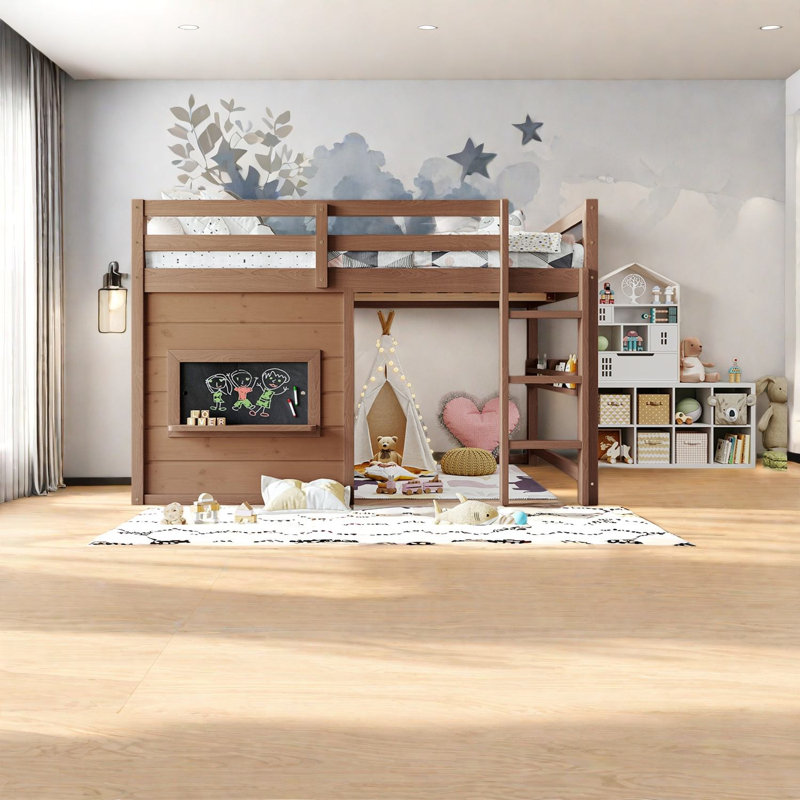 Lits peu encombrants avec rangement, loft rustique en bois aggloméré pour la maison