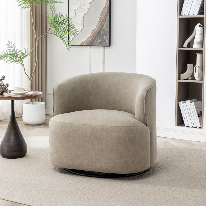 Fauteuil demi-tonneau pivotant de 32 po Tybias, Gris