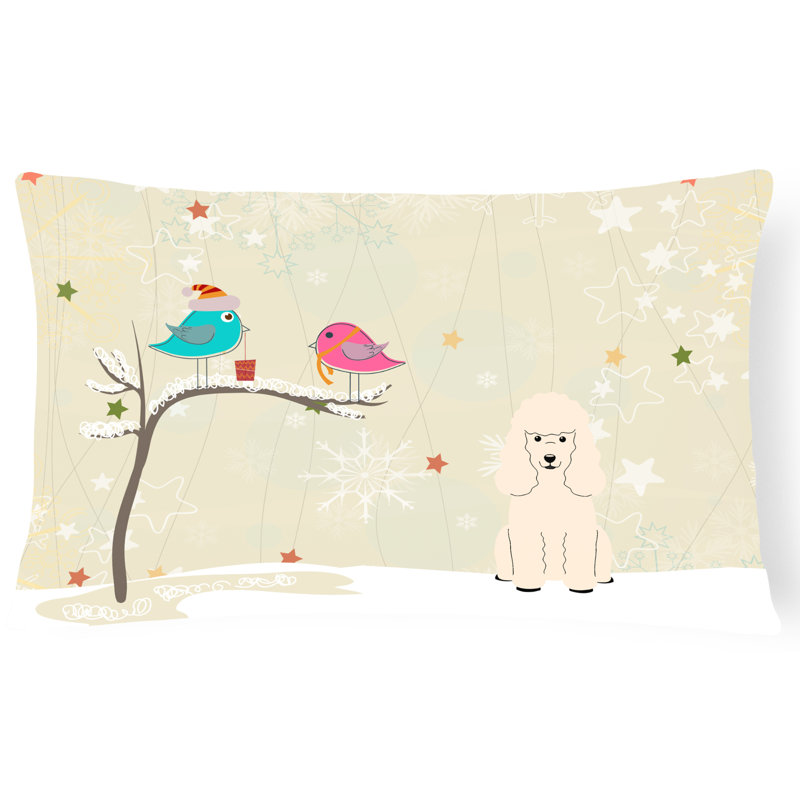 Coussin lombaire d’intérieur/d’extérieur carré de noël, blanc