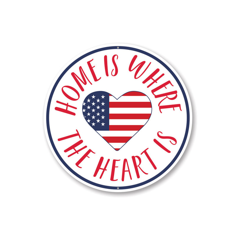 Plaque en aluminium avec drapeau américain, H 12 po x l 12 po x P 0,04 po