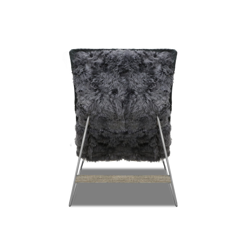 Snoopy Upholstered Accent Chair, Suri Dark Cloud, Satin Brass, 41" H x 33" W x 40" D