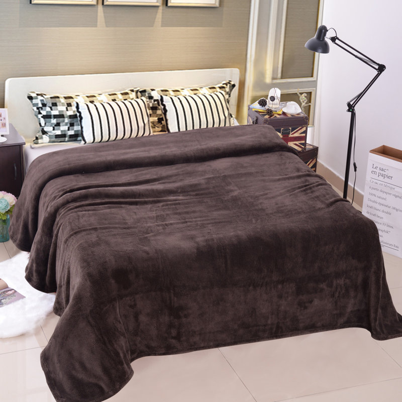 Plain Weave / Muslin Throw Blanket, King, Coffee