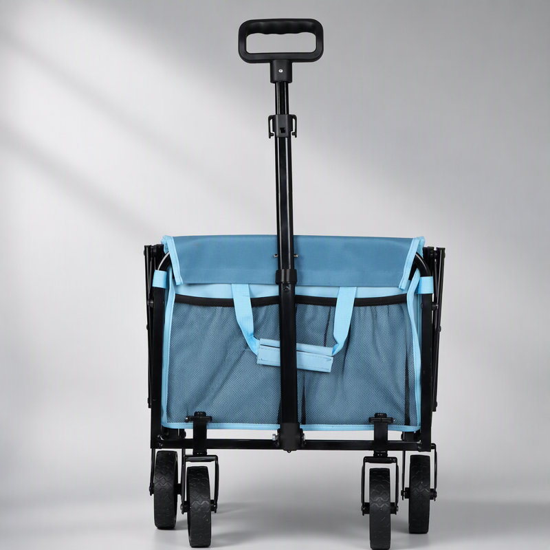 Chariot pliable avec roues, chariot utilitaire léger et durable pour le camping, le jardinage et le magasinage, capacité de poids de 360 lb, conception pliable avec porte-gobelets