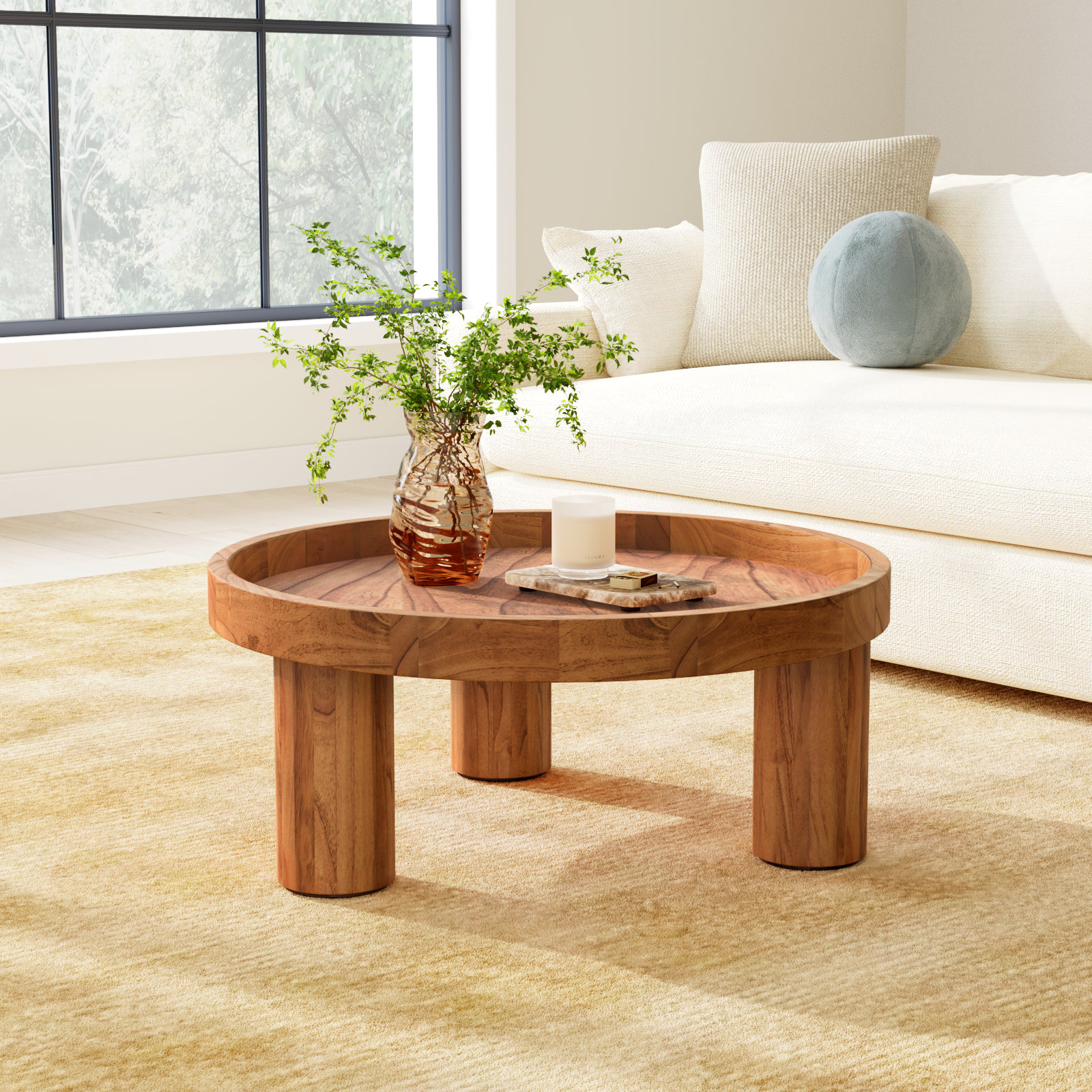 Eleanne Single Coffee Table, Brown