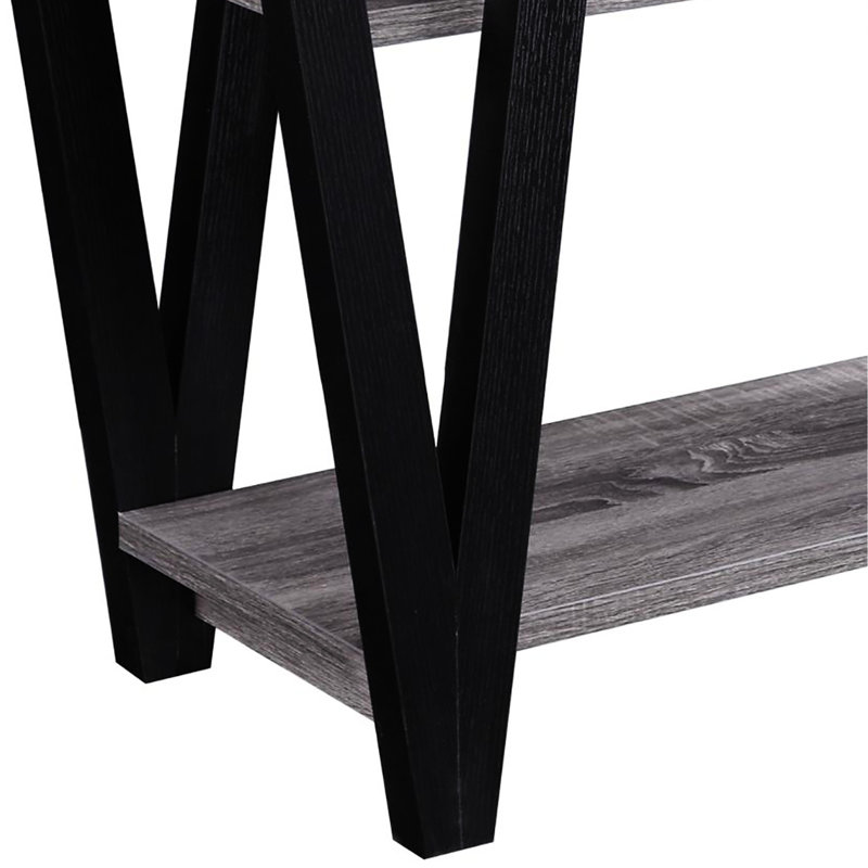 Charming Grey And Black Console Table For Living Room Decor Stylish Rectangular In With Functionality Feature