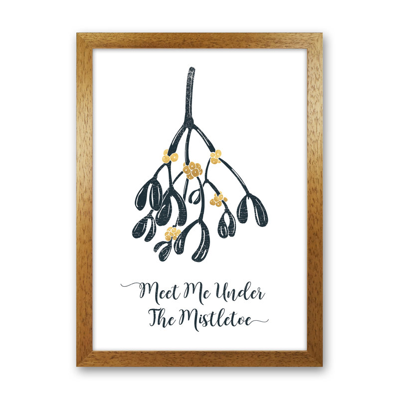 The Mistletoe - Print, 34cm H x 25cm W x 3cm D, Brown Framed