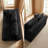 Compression Sofas, 69 Inch Black Corduroy Modern Floor Couch for Home