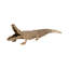 Figurine décorative en alligator de table en métal pour décoration de salon ou de maison - 37 po, doré et métallique