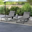 Ensemble de chaise longue pliante Outsunny avec dossier inclinable à 5 niveaux-122099191