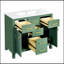 Meuble-lavabo sur pied 36 po avec lavabo en céramique, 4 tiroirs et 2 armoires, structure en bois massif 36 po -928910889