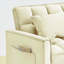 Canapé-lit réglable ajustable, métal blanc crème et bois pour les petits espaces