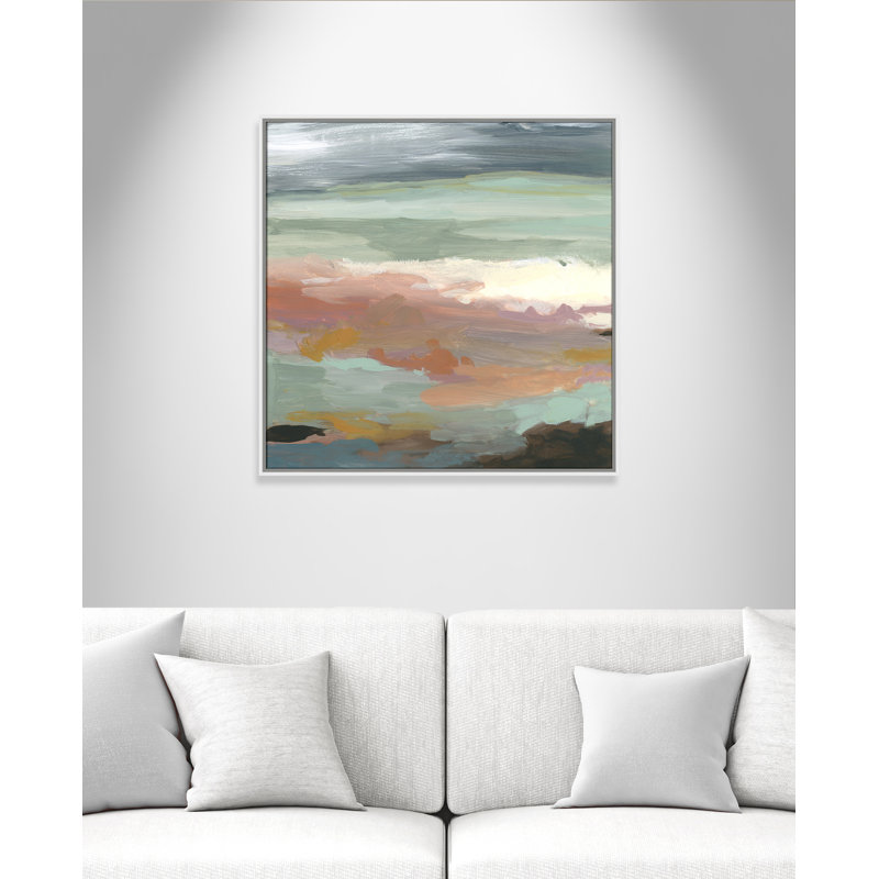 Ocean Bluffs by Carol Robinson, 31.5" H x 31.5" W x 2" D, White Framed Canvas