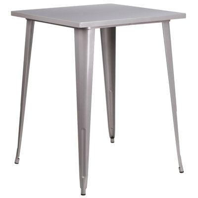 Angeleca Commercial Square Metal Indoor-Outdoor Table