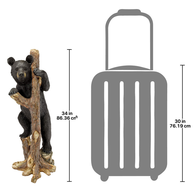Bashful Black Bear Cub Statue