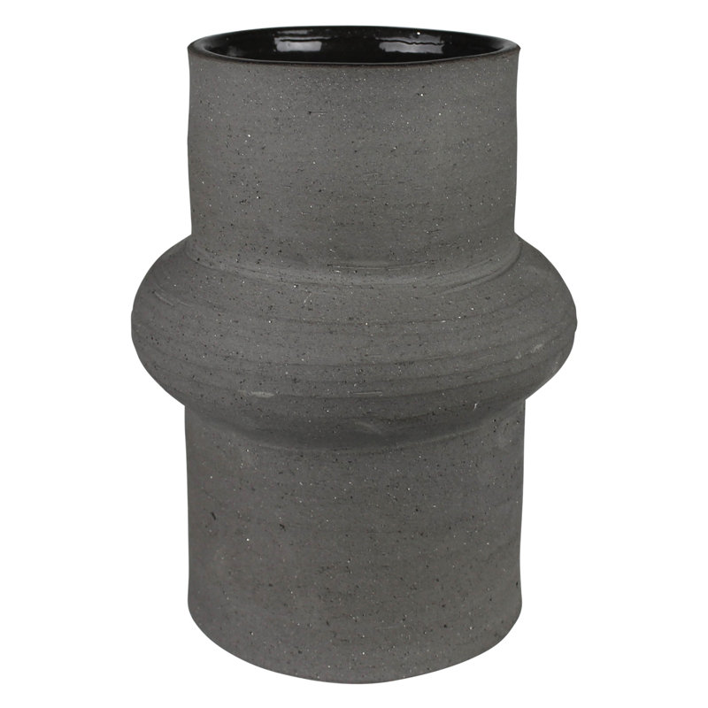 Cruz Vase Cylinder, Ceramic, Black