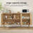 Sideboard Buffet Cabinet With 3 Rattan Doors, Kitchen Storage Cabinet For Entryway Living Room-1388159950