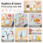 Poussette en bois pour bébé avec centre d'activités pour la crème glacée, trotteur Montessori pour tout-petits avec trieur de formes, labyrinthe et roues en caoutchouc